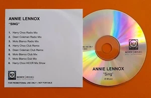 EURYTHMICS/ANNIE LENNOX Sing UK 2007 RCA official 8-mix promo CD test press - Foto 1 di 1