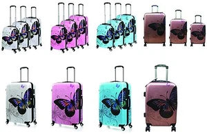 Hard Shell 4 Wheel Spinner Suitcase PC Luggage Trolley Case Cabin 4Colour 3Size - Picture 1 of 17