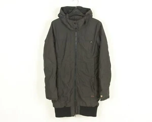 KHUJO Womens M Parka Jacket Coat Hooded Black Fleece Lined Outwear Winter Warm - Picture 1 of 4