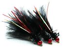 Trout Flies 3 Met Red Head Black Straggle Damsels Size 10 (2106/10)