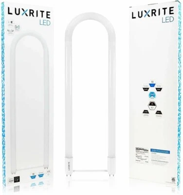 Luxrite U Bend LED Tube Light T8 T12, 17.5W 3 CCT 2100 Lumens G13 Base 2-Pack - Image 1 of 3