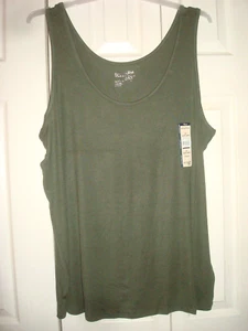 Camiseta sin mangas acanalada talla 3X verde para dama Plus capas nueva - Imagen 1 de 2