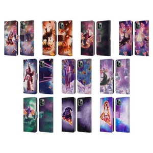 RANDOM GALAXY SPACE PIZZA RIDE LEATHER BOOK WALLET CASE FOR APPLE iPHONE PHONES - Picture 1 of 16