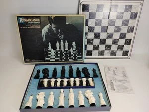 1959 Renaissance Chessmen Chess Set Complete Lowe Board Insructions Black White - Picture 1 of 22