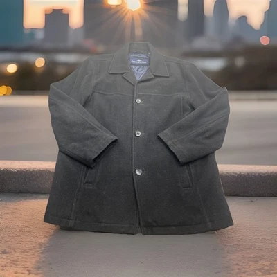 Dockers Pea Coat Wool Mens Size M Medium Two Pocket 4 Button Black - Image 1 of 4