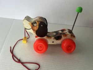 Vintage Fisher Price Little Snoopy Dog 1968 Shoe Wood Pull Toy #693 USA - Picture 1 of 12