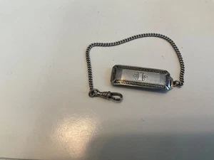 Antiguo reloj de plata esterlina Marsh llavero con cadena - Imagen 1 de 5