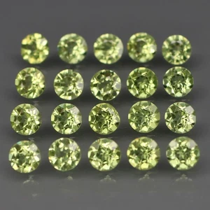 Redondo 3,5 mm. Color Deslumbrante Natural Manzana Verde Peridoto Pakistán 20 Piezas/3,73Ct. - Imagen 1 de 6
