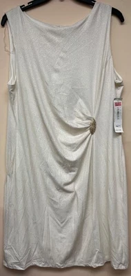 Tiana B. Vestido Blanco con Dorado Brillante Hasta la Rodilla, Talla 16 Nuevo con Etiquetas Foto 1 de 4