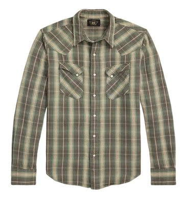 New RRL Ralph Lauren Western Shirt Shadow Plaid Workshirt  Men's XL RRP £220 - Image 1 of 4