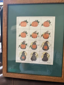 E Halsey Print Flower To Bunny Rabbit Transformations Matted Artist Signed 1983 - Picture 1 of 4