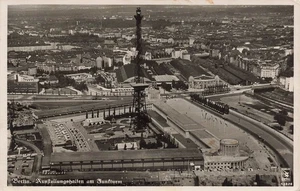 BERLIN GERMANY EXHIBIT HALLS AT RADIO TOWER 1936 VINTAGE POSTCARD 113025 U - Picture 1 of 2