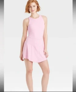Woman’s scallop detail active dress Joy Lab Size Small BonBon Pink Shade - Picture 1 of 3
