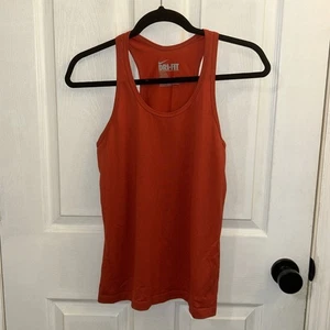 Camiseta sin mangas NIKE Dri-FIT para mujer talla mediana informal naranja Swoosh usada en excelente estado - Imagen 1 de 13