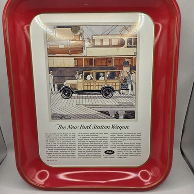 Two Vintage Metal Ford Trays/The New Ford Station Wagon And Freedom For Woman - Image 1 of 4