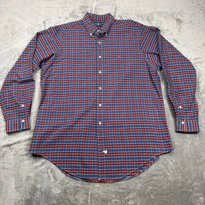 Ralph Lauren Button Down Mens Large Red Blue Plaid Cotton Red Pony - Bild 1 von 6