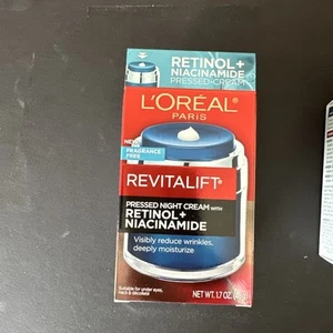 Loreal Revitalift Pressed Night Cream Retinol Niacinamide Fragrance Free 1.7 oz - Picture 1 of 3