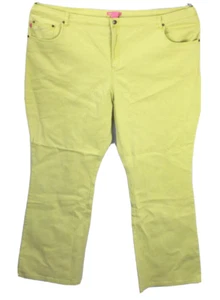 NEW Woman Within Chartreuse Yellow Plus Size Tall 32T Jeans Cotton Blend Stretch - Picture 1 of 3