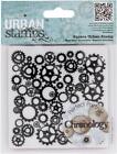 Docrafts Papermania Square Urban Rubber Stamp Chronology ( Cogs ) 9x9cm 