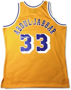 Kareem Abdul-Jabbar Signed Autographed Mitchell & Ness Yellow Home Jersey Lakers - Picture 1 of 5