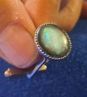 Gemelos vintage Moonstone plata años 50 Foto 1 de 2