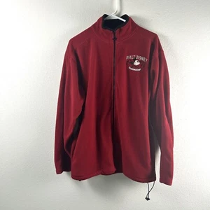 Walt Disney World Jacket Mens Size S Red Mickey Mouse 1971 Fleece Full Zip - Picture 1 of 12
