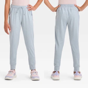 XS - Girls Soft Stretch Gym Joggers - All In Motion - Heathered Gray - Picture 1 of 9