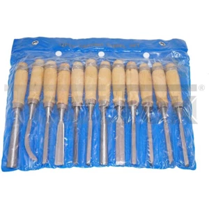 SET 12pz SCALPELLI PER LEGNO SGORBIE INTAGLIO UTENSILI FALEGNAME - Foto 1 di 5