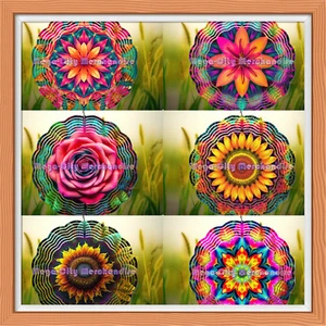 Flowers 8/10/12 Inch Wind Spinner (6 Styles) - Picture 1 of 7
