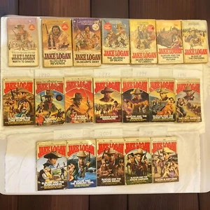 Jake Logan Vintage Lot of 19 Western Paperbacks 1976-2007 - All First Editions - Picture 1 of 14