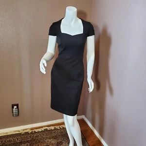 BANANA REPUBLIC black wiggle dress size 0 - Picture 1 of 6