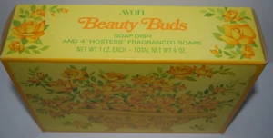VINTAGE AVON - Portasapone Beauty Buds e 4 saponi profumati Hostess - IOB - Foto 1 di 6