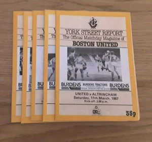 Boston United 1986/87 Selection of Home Non-League Programmes from menu - Picture 1 of 6