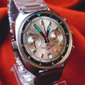 Vintage Wristwatch POLJOT CHRONOGRAPH SHTURMANSKIE Men's Watch Serviced - Picture 1 of 12