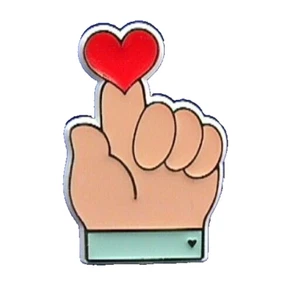 Broche de vacaciones recordatorio corazón mano san Valentín vintage PIN sello San Valentín - Imagen 1 de 2