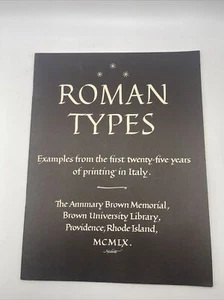Roman Types Examples From The First 25 Years Of Printing In Italy ~ 1960 - Picture 1 of 5
