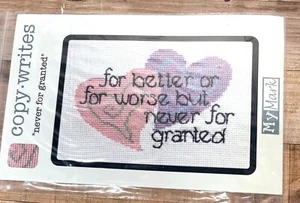 Cross-Stitch Kit "For Better Or Worse But Never For Granted" Heart Design - Picture 1 of 2