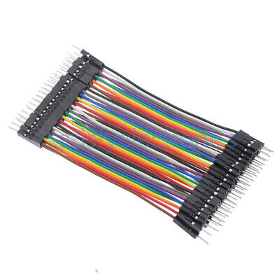 Durable 40pcs Dupont 10CM Male To Male Jumper Wire Ribbon Cable For Breadboard • 0.99$