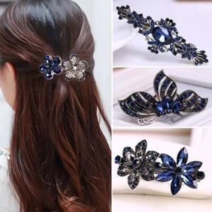Crystal Metal Butterfly Hair Clip Bow Knot Barrette Flowers Hairpin Rhinestone - Picture 1 of 17