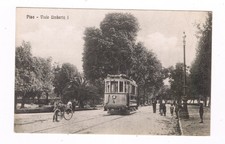 pisa viale umberto tram primo piano anni 20 animata bicicletta con bambino