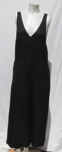 ELEVENSES Anthropologie US S Black Lyocell Twill Wide Leg Crop Pants Jumpsuit - Bild 1 von 6