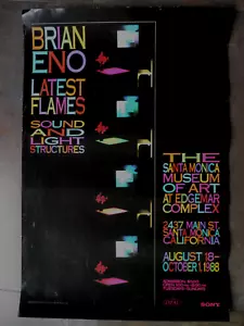 BRIAN ENO - "LATEST FLAMES" "SOUND AND LIGHT" ORIG.US-PROMO POSTER SANTA MONICA - Bild 1 von 3