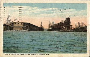 Postcard FL Florida Pensacola L & N Docks 1925 - Picture 1 of 1
