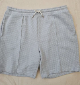 Weiche strukturierte blaue Herrenshorts leicht @ Matalan Größe Large elastischer Bund - Bild 1 von 6