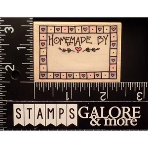 Rubber Stampede Rubber Stamps A1331D HOMEMADE BY LABEL HEART BORDER #498 - Picture 1 of 2