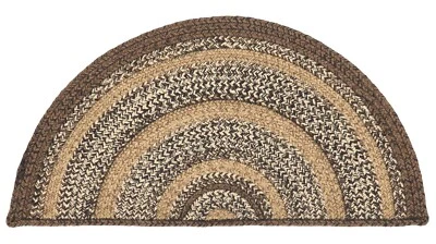 Braided Hearth or Doorway Rug Eco-Friendly Brown Half Circle 33" L Espresso - Image 1 of 4