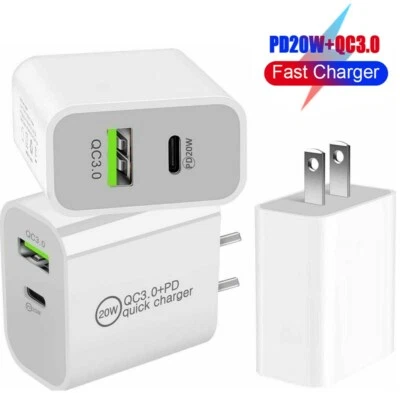 20W USB C Fast Wall Charger PD Power Adapter For iPhone 13/12/11 Pro Max iPads - Image 1 of 4
