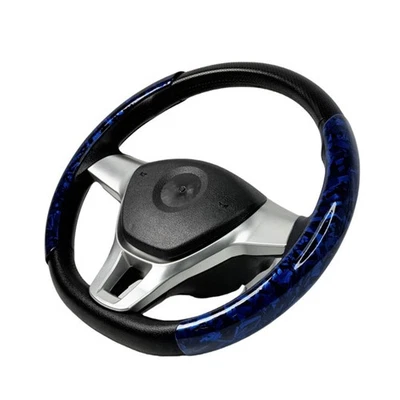 2PCS Carbon Fiber Car Steering Wheel Cover Non-Slip for BMW Auto 15" Diameter - Image 1 of 4