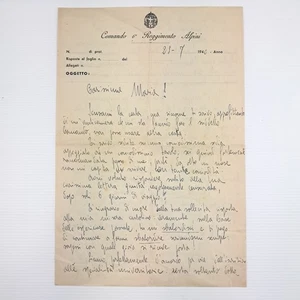 Lettera originale 1940 – 6° Reggimento Alpini – Carta intestata militare - Imagen 1 de 2