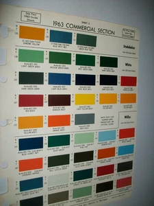 1963 Willys Jeep Pickup truck Wagoneer Acme Paint Chips sheet -VG - Picture 1 of 1